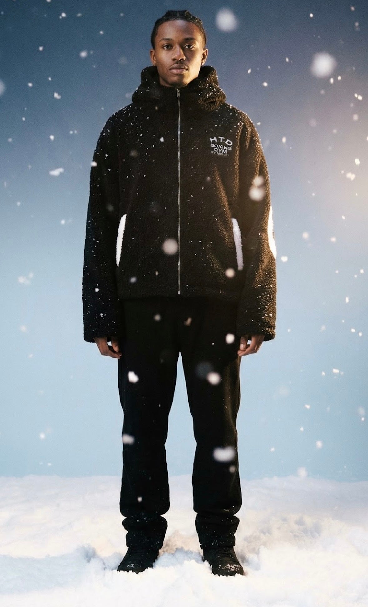 H.T.D Sherpa fabric zip hoodie ￼