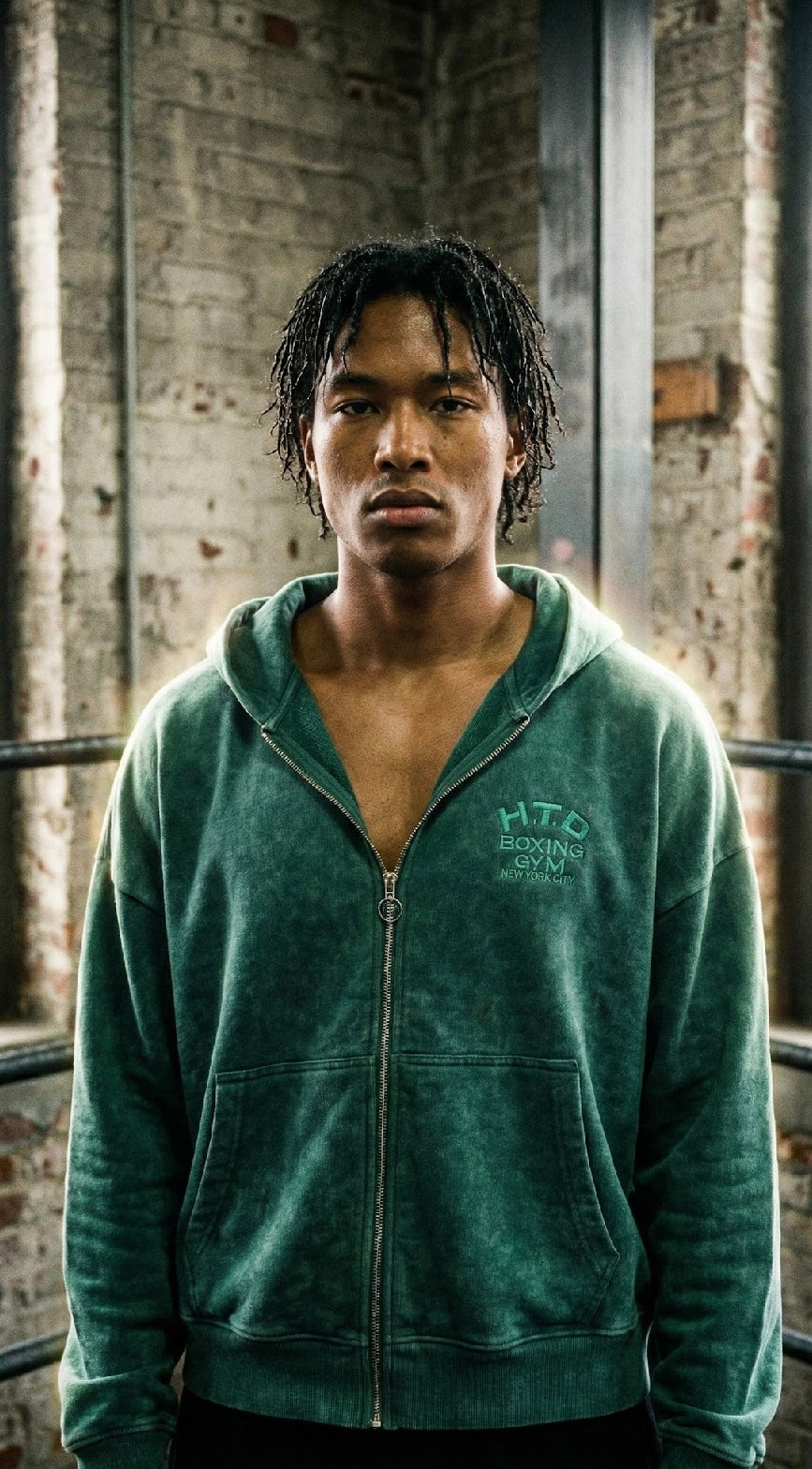 H.T.D mint green crop hoodie