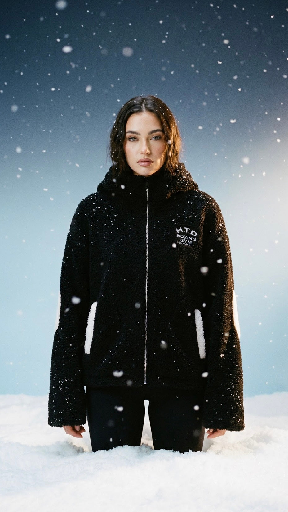 H.T.D Sherpa fabric zip hoodie ￼